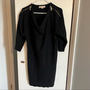 Michael Michael Kors Black Quarter Sleeve Sweater Dress Medium